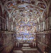 Michelangelo Buonarroti Sixtijnse chapel with the ceiling painting oil painting artist